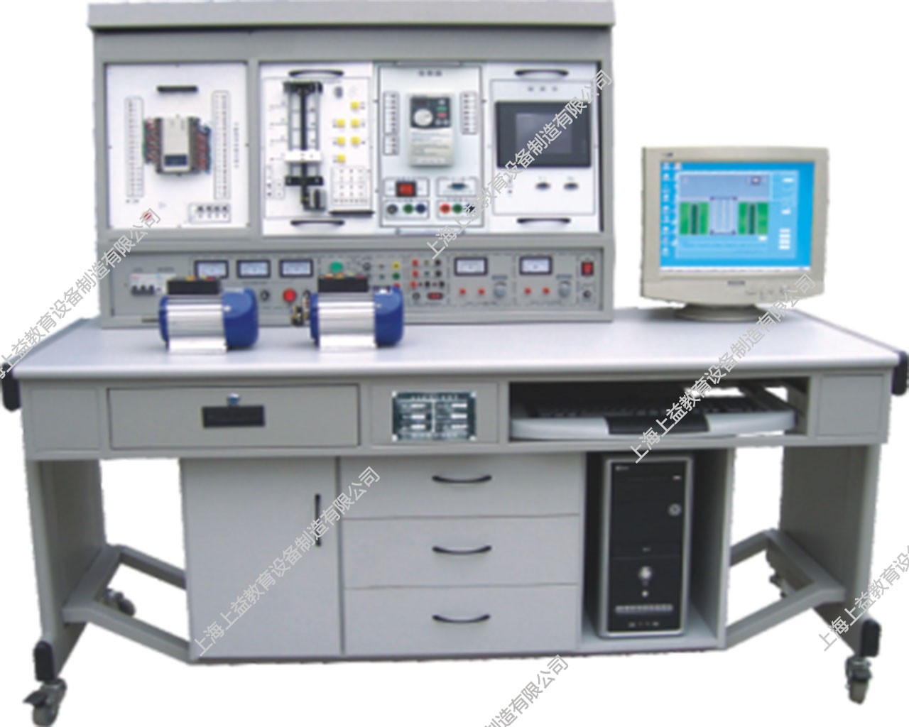 SYPLC-04C 網絡型PLC可編程控制器、變頻調速、電氣控制及微機接口與微機應用綜合實驗裝置（PLC、變頻器、觸摸屏、電氣控制、微機接口）